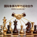 国际象棋棋子，象征与棋牌智力运动的合作